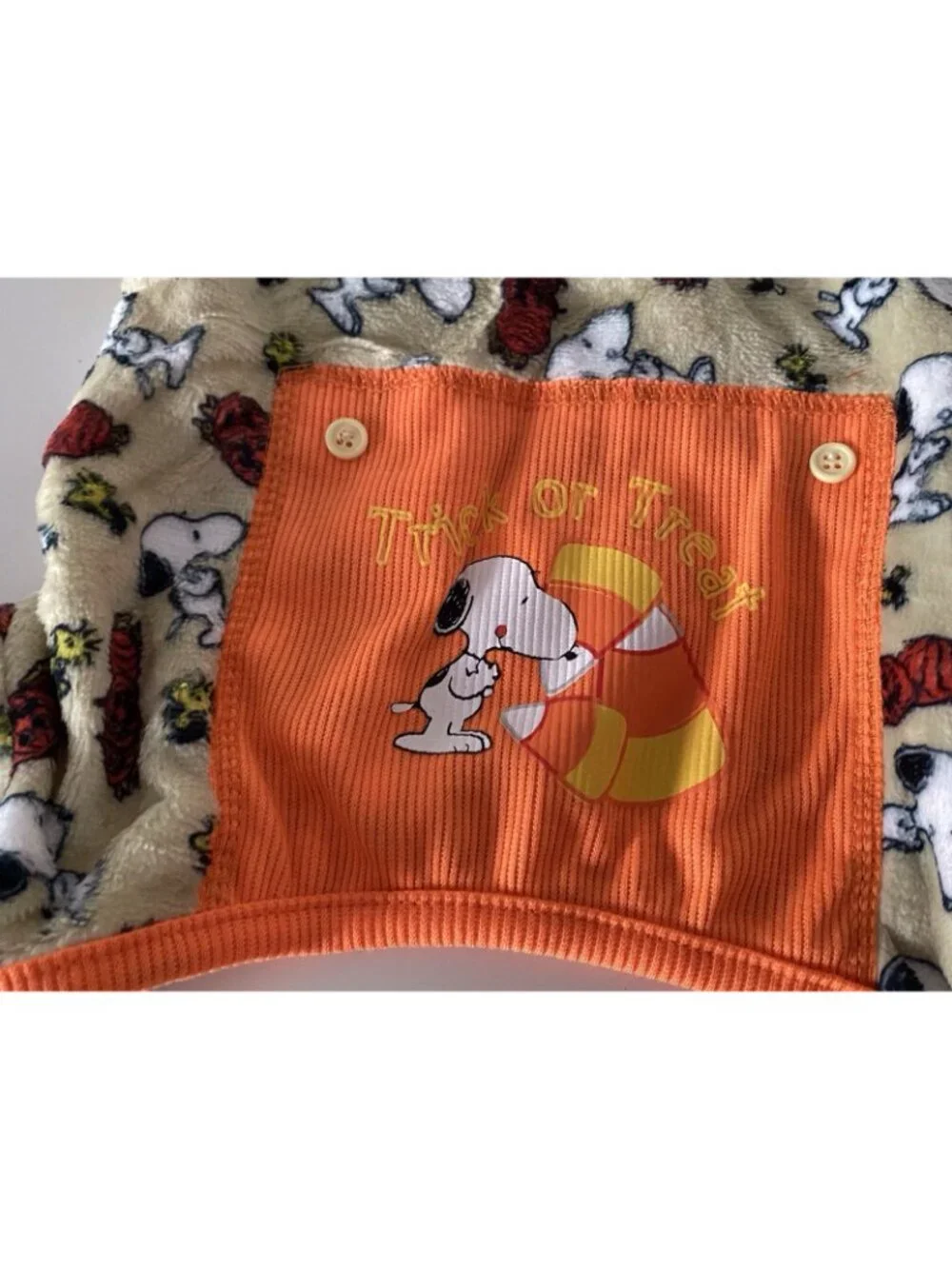 Peanuts Snoopy Halloween Trick Or Treat Dog PJ Pajamas Fleece Sz S Small NEW